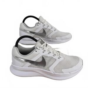 Nike Run Swift 3 Shoes Womens 7.5 White Silver Mesh Running Sneakers Flywire